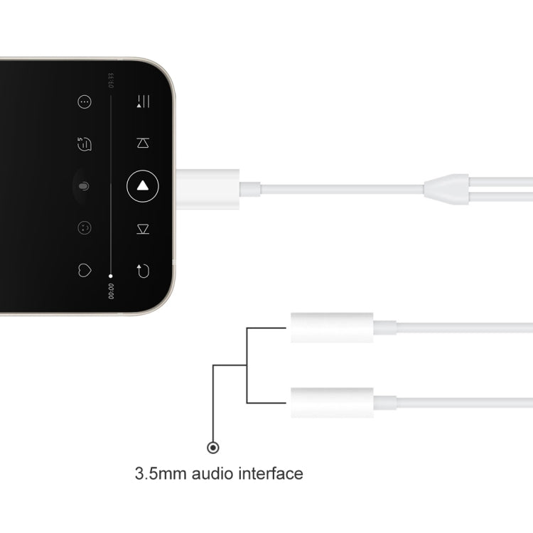 Adaptador de áudio MH027 2 em 1 16 cm fêmea dupla 3,5 mm para macho 8 pinos