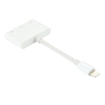 Adaptador de Áudio Macho 8 Pin para Duplo Fêmea 8 Pin & Fêmea 3,5mm