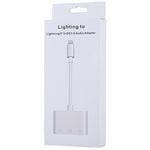 Adaptador de Áudio Macho 8 Pin para Duplo Fêmea 8 Pin & Fêmea 3,5mm