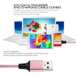 Cabo de Dados e Carregamento USB 2A 8 Pinos Estilo Trançado de Nylon 1m, 8 Pinos Rosa, 8 Pinos Azul, 8 Pinos Vermelho, 8 Pinos Branco