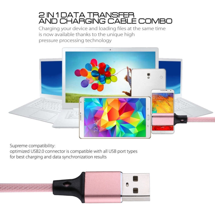 Cabo de Dados e Carregamento USB 2A 8 Pinos Estilo Trançado de Nylon 1m, 8 Pinos Rosa, 8 Pinos Azul, 8 Pinos Vermelho, 8 Pinos Branco