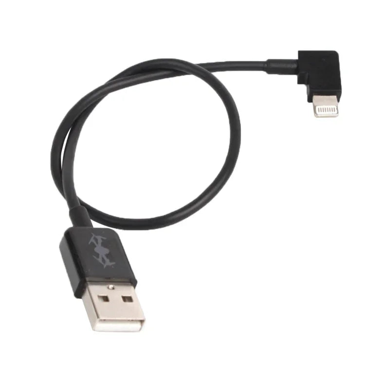 Cabo de Dados USB de 30cm para Conector de Ângulo Direito de 8 Pinos para DJI SPARK / MAVIC PRO / Phantom 3 & 4 / Inspire 1 & 2, USB para 8 Pinos