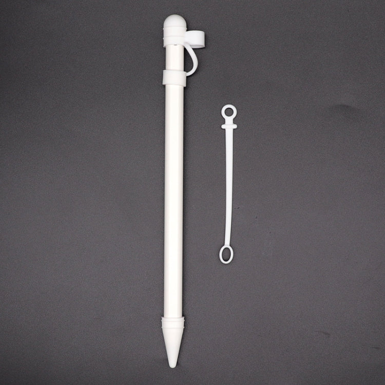 Capa Protetora de Silicone 3 em 1 + Tampa de Toque para Caneta + Estojo para Caneta para Apple Pencil, Cinzento, Branco