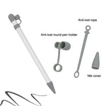 Capa Protetora de Silicone 3 em 1 + Tampa de Toque para Caneta + Estojo para Caneta para Apple Pencil, Cinzento, Branco