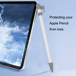 Capa Protetora de Silicone 3 em 1 + Tampa de Toque para Caneta + Estojo para Caneta para Apple Pencil, Cinzento, Branco