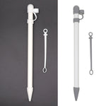 Capa Protetora de Silicone 3 em 1 + Tampa de Toque para Caneta + Estojo para Caneta para Apple Pencil, Cinzento, Branco