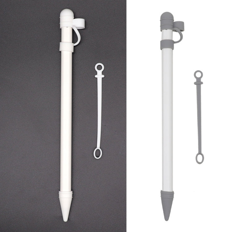 Capa Protetora de Silicone 3 em 1 + Tampa de Toque para Caneta + Estojo para Caneta para Apple Pencil, Cinzento, Branco