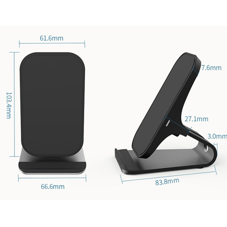 Carregador Sem Fios HAMTOD M5 com Design Inteligente de Bobina Dupla 15W Padrão Qi com Luz Indicadora, Suporte para Carregamento Rápido, M5 Preto, M5 Prateado
