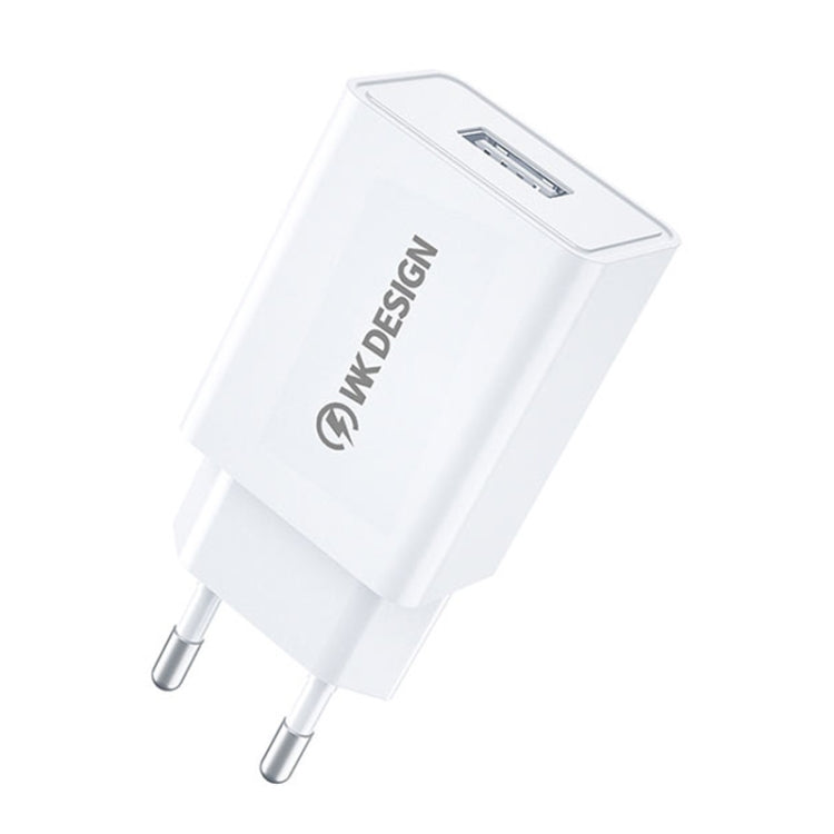 WK WP-U118 10W Carregador de Viagem com Porta USB Única, Adaptador de Energia, Ficha EU, WP-U118 Ficha EU