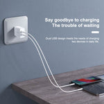 WK WP-U119 10W Carregador de Viagem com Duas Portas USB, Adaptador de Energia, Ficha US, WP-U119 Ficha US