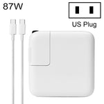 Adaptador de Energia Type-C 87W Carregador Portátil com Cabo de Carregamento Type-C de 1.8m, Ficha US, 87W Ficha US