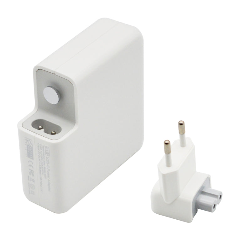 Adaptador de Energia Portátil 87W Type-C com Cabo de Carregamento Type-C 1,8m, Ficha UE, Ficha UE 87W