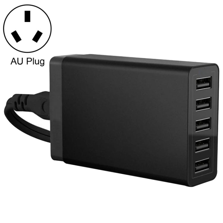 XBX09 Carregador Rápido de Viagem 40W 5V 8A 5 Portas USB, Ficha UK (Preto), XBX09, 8A