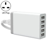 XBX09 Carregador Rápido de Viagem 40W 5V 8A 5 Portas USB, Ficha UK (Preto), XBX09, 8A