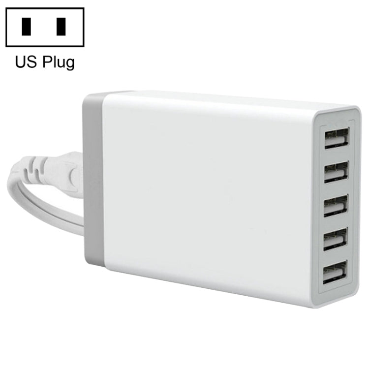 XBX09 Carregador Rápido de Viagem 40W 5V 8A 5 Portas USB, Ficha UK (Preto), XBX09, 8A