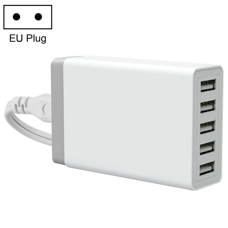 XBX09 Carregador Rápido de Viagem 40W 5V 8A 5 Portas USB, Ficha UK (Preto), XBX09, 8A