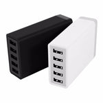 XBX09 Carregador Rápido de Viagem 40W 5V 8A 5 Portas USB, Ficha UK (Preto), XBX09, 8A