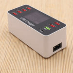 A9+ Estação de Carregamento Inteligente Multifuncional AC 100V~240V 8 Portas USB com Ecrã Digital LCD Destacável, Suporta QC3.0, A9+