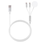 Cabo de Carregamento Magnético Multifuncional 3 em 1 8 Pinos para iPhone / Apple Watch, Comprimento: 1m