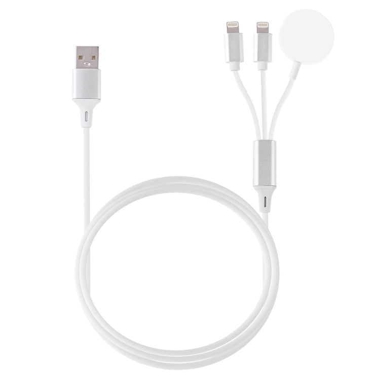 Cabo de Carregamento Magnético Multifuncional 3 em 1 8 Pinos para iPhone / Apple Watch, Comprimento: 1m