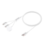 Cabo de Carregamento Magnético Multifuncional 3 em 1 8 Pinos para iPhone / Apple Watch, Comprimento: 1m