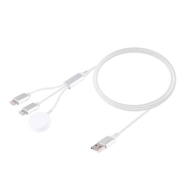 Cabo de Carregamento Magnético Multifuncional 3 em 1 8 Pinos para iPhone / Apple Watch, Comprimento: 1m