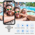 Pen Drive 4 em 1 64GB USB 3.0 + 8 Pinos + Micro USB + USB-C / Tipo-C de Uso Duplo com Função OTG, 64GB