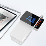 Carregador multifunções CDA33Q 40W QC 3.0 USB + 3 Portas USB + Portas USB-C / Type-C com ecrã LED, ficha UK, ficha UK