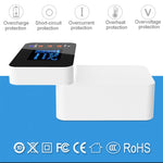 Carregador multifunções CDA33Q 40W QC 3.0 USB + 3 Portas USB + Portas USB-C / Type-C com ecrã LED, ficha UK, ficha UK