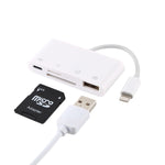Adaptador Leitor de Câmara NK-108L 8 Pinos para USB + Cartão TF + Cartão SD, Compatível com Sistemas IOS 9.1 e Superior, NK-108L