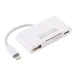 Adaptador Leitor de Câmara NK-108L 8 Pinos para USB + Cartão TF + Cartão SD, Compatível com Sistemas IOS 9.1 e Superior, NK-108L