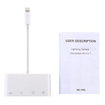 Adaptador Leitor de Câmara NK-108L 8 Pinos para USB + Cartão TF + Cartão SD, Compatível com Sistemas IOS 9.1 e Superior, NK-108L