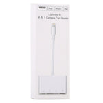 Adaptador Leitor de Câmara NK-108L 8 Pinos para USB + Cartão TF + Cartão SD, Compatível com Sistemas IOS 9.1 e Superior, NK-108L