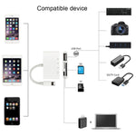 Adaptador Leitor de Câmara NK-108L 8 Pinos para USB + Cartão TF + Cartão SD, Compatível com Sistemas IOS 9.1 e Superior, NK-108L