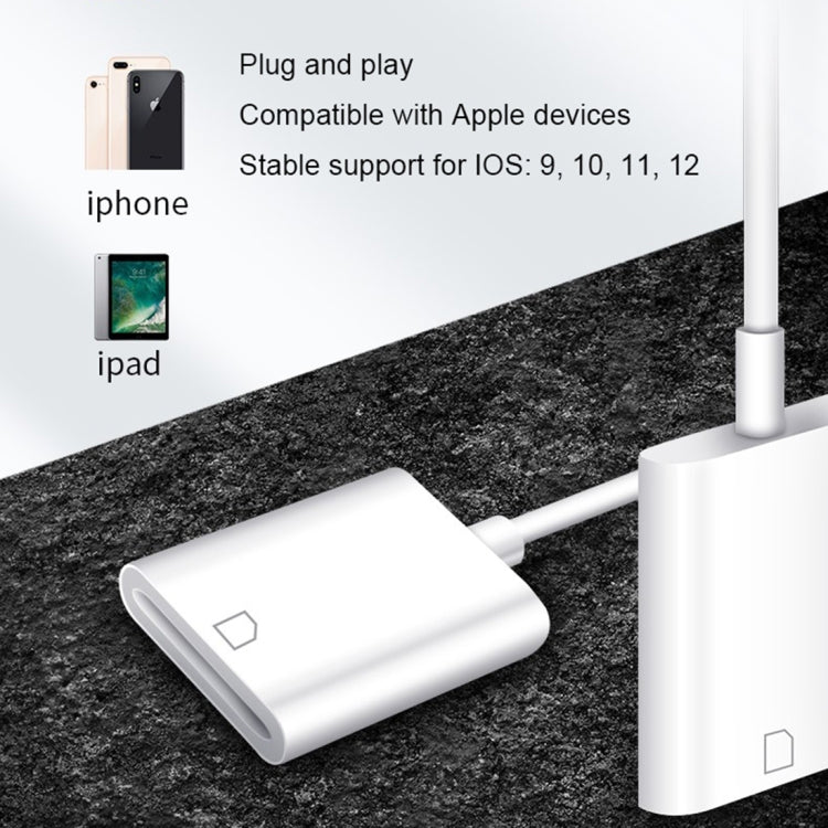 Adaptador Leitor de Câmara NK105 8 Pinos para Cartão SD, Compatível com Sistemas IOS 9.1 e Superior, NK105
