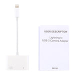 Adaptador Leitor de Câmara NK101 8 Pinos para USB, Compatível com Sistemas IOS 9.1 e Superiores, NK101