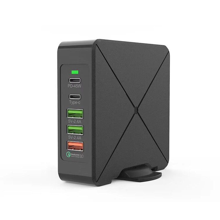 Carregador de Secretária F88 com 3 x USB + 2 x USB-C / Tipo-C Portas QC3.0, F88
