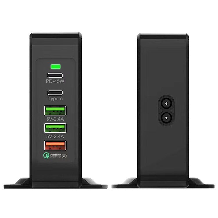 Carregador de Secretária F88 com 3 x USB + 2 x USB-C / Tipo-C Portas QC3.0, F88