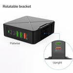 Carregador de Secretária F88W com 3 x USB + 2 x USB-C / Tipo-C Portas QC3.0 com Função de Carregamento Sem Fios, F88W