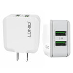 LDNIO A2201 Cabeça de Carregamento Dupla USB 2.4A Adaptador de Carregamento Direto para Telemóvel com Cabo de Dados 8 Pinos, 8 Pinos