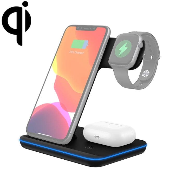 Carregador Sem Fios Magnético Vertical QI Z5A para Telemóveis, Apple Watches e AirPods / Samsung Galaxy Buds / Huawei Free Buds, com Anel de Luz Tátil, Z5A