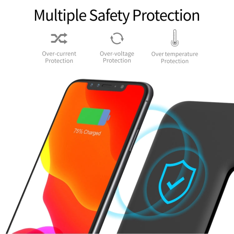 Carregador Sem Fios Magnético Vertical QI Z5A para Telemóveis, Apple Watches e AirPods / Samsung Galaxy Buds / Huawei Free Buds, com Anel de Luz Tátil, Z5A