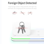 Carregador Sem Fios Magnético Vertical QI Z5A para Telemóveis, Apple Watches e AirPods / Samsung Galaxy Buds / Huawei Free Buds, com Anel de Luz Tátil, Z5A
