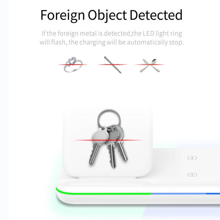 Carregador Sem Fios Magnético Vertical QI Z5A para Telemóveis, Apple Watches e AirPods / Samsung Galaxy Buds / Huawei Free Buds, com Anel de Luz Tátil, Z5A
