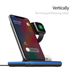 Carregador Sem Fios Magnético Vertical QI Z5A para Telemóveis, Apple Watches e AirPods / Samsung Galaxy Buds / Huawei Free Buds, com Anel de Luz Tátil, Z5A