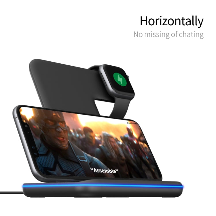 Carregador Sem Fios Magnético Vertical QI Z5A para Telemóveis, Apple Watches e AirPods / Samsung Galaxy Buds / Huawei Free Buds, com Anel de Luz Tátil, Z5A