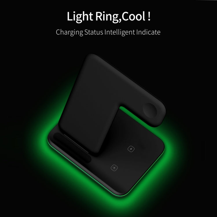 Carregador Sem Fios Magnético Vertical QI Z5A para Telemóveis, Apple Watches e AirPods / Samsung Galaxy Buds / Huawei Free Buds, com Anel de Luz Tátil, Z5A