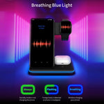 Carregador Sem Fios Magnético Vertical QI Z5A para Telemóveis, Apple Watches e AirPods / Samsung Galaxy Buds / Huawei Free Buds, com Anel de Luz Tátil, Z5A