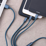 Cabo de Carregamento REMAX RC-131TH 1m 2.8A 3 em 1 USB para 8 Pinos & USB-C / Tipo-C & Micro USB