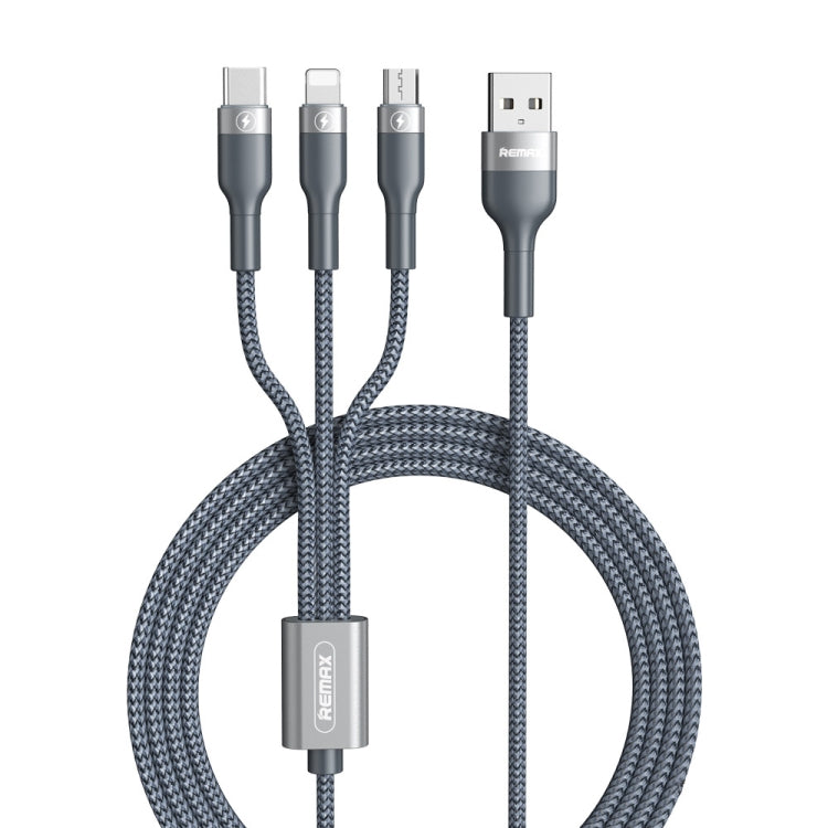 Cabo de Carregamento REMAX RC-070TH 1.2m 2A 3 em 1 USB para 8 Pinos & USB-C / Tipo-C & Micro USB